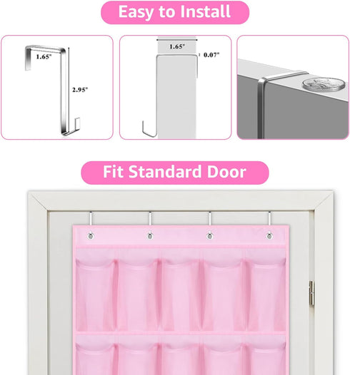 35 Closet MISSLO Large Pockets Over The Door Shoe Organizer Sturdy Oxford Fabric Hanging Shoe Rack for Door Mesh Shoe