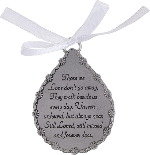 Cathedral Art Abbey & CA Gift Tear-Shaped Memorial Ornament, One Size, Silver, Christmas