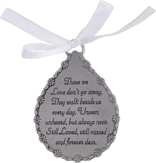 Cathedral Art Abbey & CA Gift Tear-Shaped Memorial Ornament, One Size, Silver, Christmas