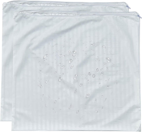 Feather Proof Euro Pillow Protectors: 24x24 Waterproof Cover for Goose Down Square Throw Pillows, Set of 2
