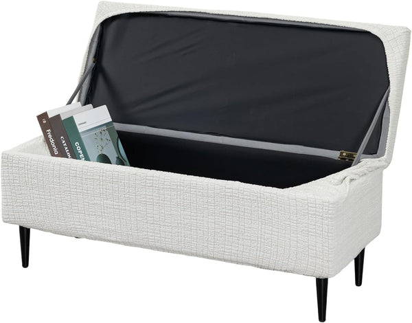 Eco-Ancheng Storage Ottoman Cover Rectangle Ottoman Slipcover Folding Storage Bench Cover Footrest