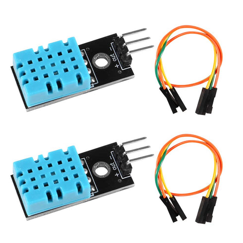 2pcs DHT11 Temperature Humidity Sensor Module, Digital Sensor 3.3V-5V with Wires for Arduino Raspberry Pi