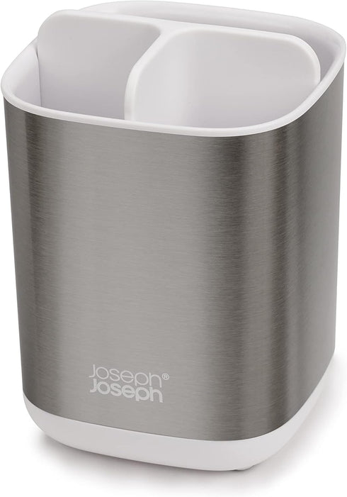 Countertop Joseph Joseph EasyStore Stainless-Steel Toothbrush Holder Bathroom Storage Organizer Caddy, Small