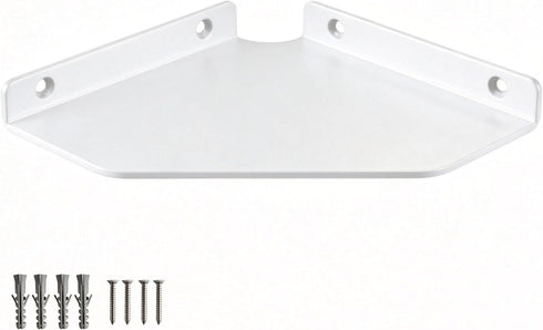 YUjieSTC 6 Inch White Floating Corner Shelf Wall Mounted, Triangle Decorative Shelf for