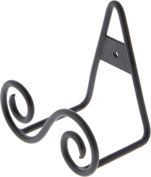 Bard's Black S-Shaped Wall Mountable Display Easel Stand, 3.5" H x 3.75" W x 2.5" D