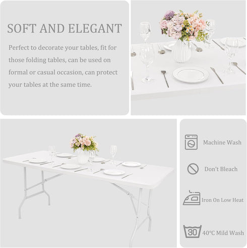 4 Pack 8 (96 30 Inches, Spandex Table Top Cap Cover Stretch Fitted Washable Elastic Rectangle Tablecloth for FT Folding