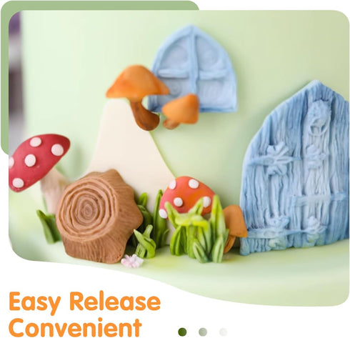 SK 3D Fairy House Christmas Silicone Fondant Mold for Cake Decorating and Pastry