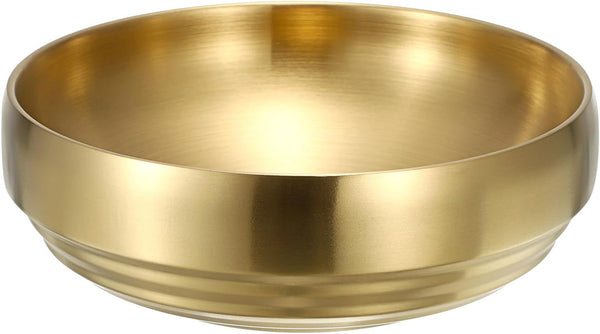 GUSHBIN 8.3" Golden Key Bowl for Entryway Decorative Key Holder Round Fruit Dish