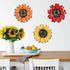YEAHOME Sunflower Wall Decor - 9 inch Metal Flower Art Decorations, Set of 3 Handmade Hanging for Home, Indoor or