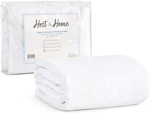 15 Arkwright Waterproof Mattress Pad Cover (Queen) in. Drop, Quilted Mattress Protector Cover, Breathable, Soft