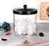 50oz SheeChung Large Plastic Apothecary Jar with Black Stainless Steel Lid - Shatterproof Laundry Pods Container