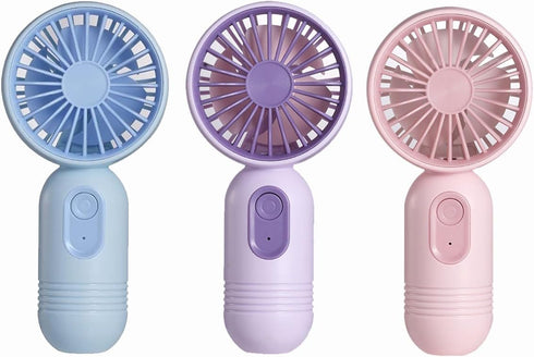 Mini Portable Fan 3 Pack, Cute Handheld Fan, Battery Operated Lightweight Small Personal Fan with 3 Speeds