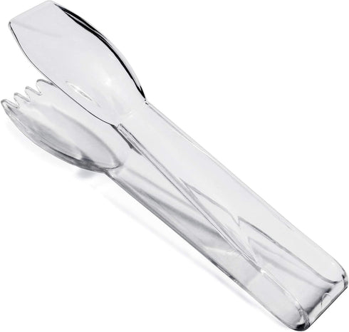 High Heat Plastic Straight Edge Utility Tong, 6", Clear, Set of 12, New Star Foodservice 35582