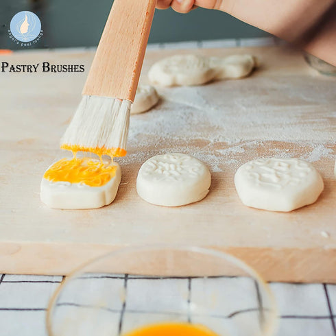 Angel s Peel Lounge Basting Brush, Wooden Handle Oil Brush for Cooking, Baking, BBQ Sauce, 2 Pcs