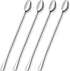 GLAMFIELDS 12-Inch Long Handle Mixing Spoons, Set of 4 Stainless Steel Iced Teaspoons