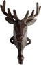 Rustic Heavy Duty Cast Iron Deer Wall Mounted Hooks - Antler Key Hat Holder, Durable Iron Hanger for Home Office