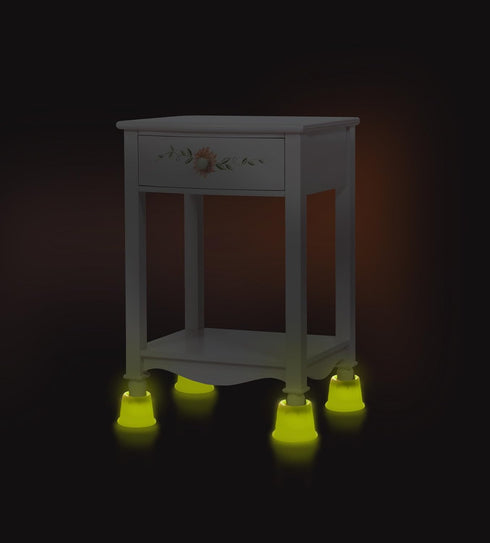 Slipstick CB643 3” Lift Bed Risers, Glow in The Dark Furniture Risers, Set of 4, Supports 2,000 Lbs