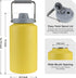 TAHOE TRAILS 1 Gallon Vacuum Insulated Water Bottle, Stainless Steel Double Walled Jug, Yellow