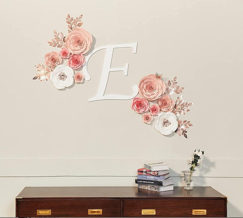 Paper Flowers Decorations for Wall, Large 3D Artificial Flower Wall Decor for Nursery, Bridal Shower
