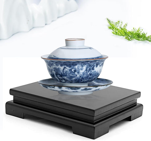 MDEOOSKY 13cm 9.5cm 4.3cm Wooden Display Stand - Rectangle Wood Display Base with Risers - Vase Riser, Teapot, Aquarium