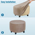 H.VERSAILTEX Round Ottoman Slipcover Ottoman Covers Slipcover Footstool Protector Covers Storage Stool Ottoman Covers