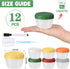 12pcs 4 oz 1/2 Yomarket Small Plastic Containers with Lids, Reusable Cup Small Food Storage Containers, Leakproof