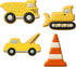 4 Set Bulldozer, Foose Cookie Cutter Piece Construction Dump Truck, Tow Truck, Traffic Cone USA