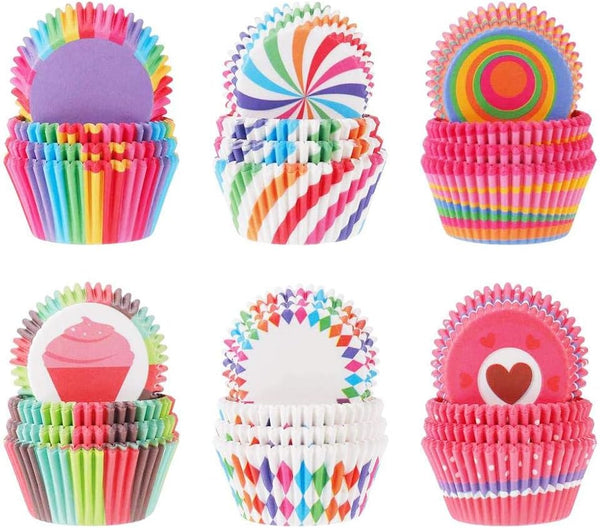 600PCS/Set Muffin Cupcake Paper Cups, Cake Forms Cupcake Liner Baking Muffin Box Party Tray Decorating Tools