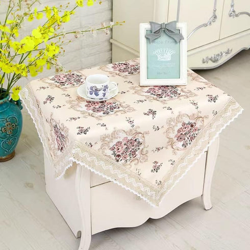 30 30 Inches Square Nightstand Tablecloth, Bedside/End Tablecloth - Dustproof, Fits Coffee Table/Printer - Light