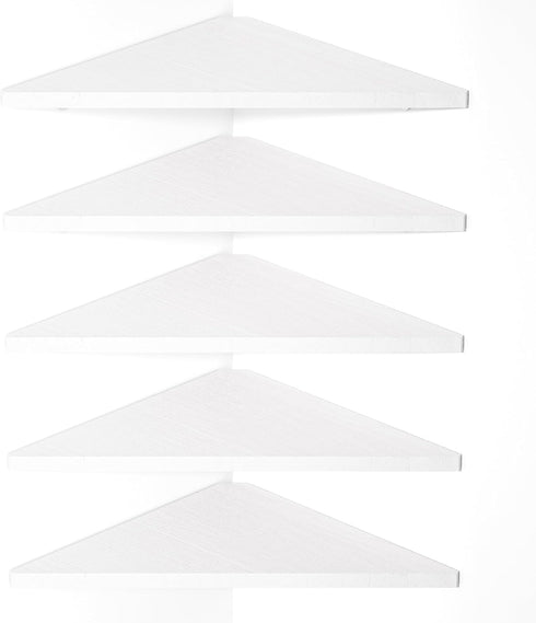 Love-KANKEI Corner Shelf Wall Mounted Set of 5,Floating Shelves for Storage,Rustic Wood
