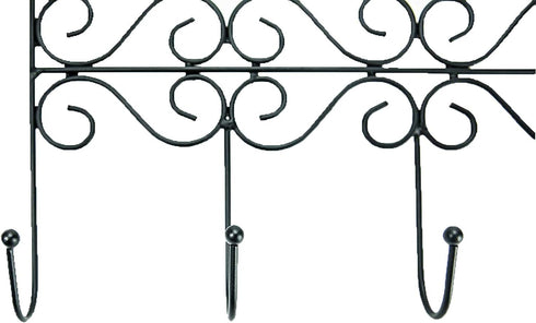 Huji Over The Door 5 Hooks Clothes Hanger for Coats, Hats, Belts - Storage Organizer (1 Pack)