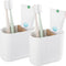 Bamboo Electric Toothbrush Holders, 2 Pack Bathroom Storage Organizer for Toothpaste, Floss, Razor, Countertop
