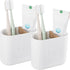 Bamboo Electric Toothbrush Holders, 2 Pack Bathroom Storage Organizer for Toothpaste, Floss, Razor, Countertop