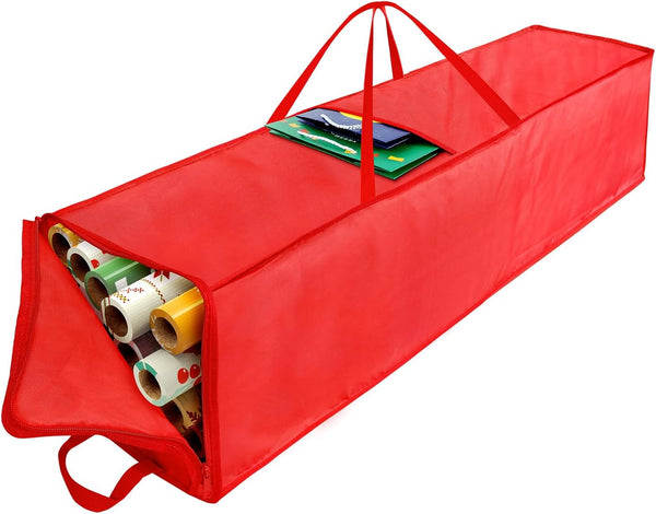 Christmas Wrapping Paper Storage Bag, 41 Inch Organizer for Up to 21 Standard Rolls, Resistant Container