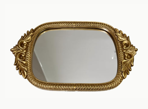 Gold Mirror Tray| 12.5" x 8" | Mirror Trays for Vanity Elegant