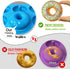Walfos Full Size Silicone Donut Mold for Baking, 4 Inch Non-Stick Doughnut Pan Set (4PK)