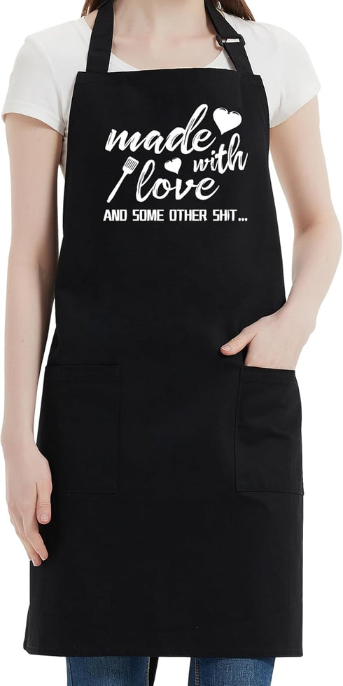 Funny Aprons for Women - Kitchen Chef Cooking Baking BBQ Grill Aprons with 2 Pockets