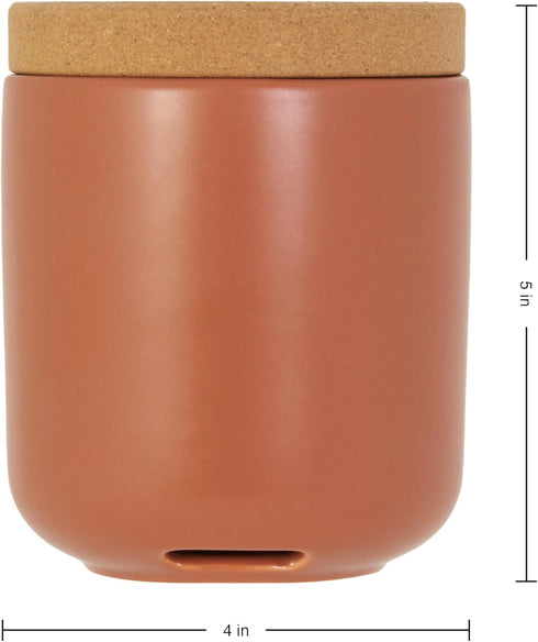 4 4 5 Inch Kamenstein Ceramic and Cork Breathable Garlic Keeper to Allow Air Flow for Freshness; Stackable Space Saving