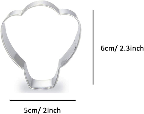 2 Inch x 2.3 Inch Hot Air Balloon Shape Cookie Cutter - Small Size