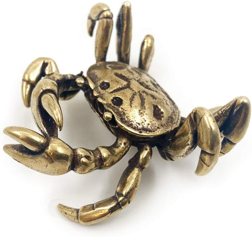 LYFJXX Brass Crab Figurine,Animals Brass Decor Ornaments Home Tea Table Feastival Decorations, Decorative