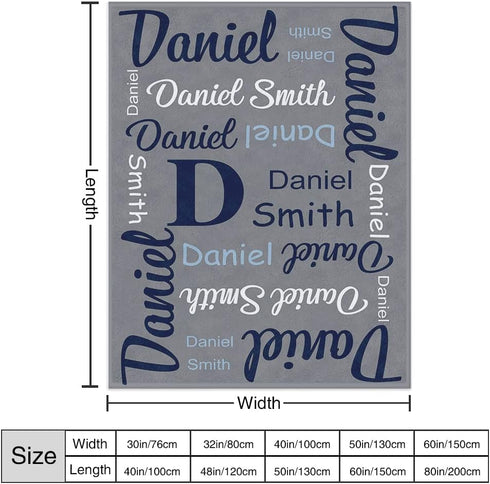 Yoke Style Ship Next Day, Personalized Blankets for Teen Girls/Boys, Custom Name Blanket for Kids, Customized