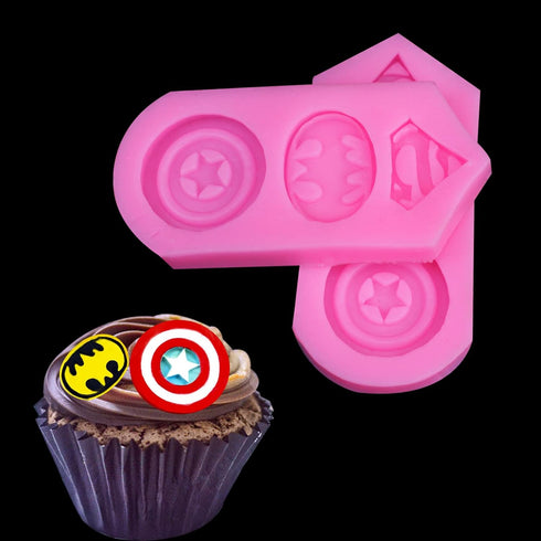 2 Pieces Superhero Silicone Mold, Cookie Fondant Molds, Candy Chocolate Fondant Molds.