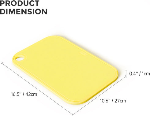 Zuutii Plastic Cutting Board for Kitchen,16.5"x10.6"Large Cutting Board with Juice Grooves and Non-Slip,Thick Chopping Board Dishwasher-Safe,BPA-Free,Yellow