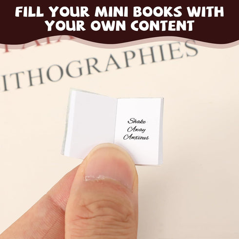 24 Anxiety Bookshelf with Real Mini Books, Cute Mini Bookshelf for Home Room Office Decor, Miniature Library Gifts