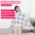 WOOLALA 3 Settings (55 31.5in) USB Plaid Heated Shawl Blanket, Wearable Fleece Electric Heating Blanket with Snap