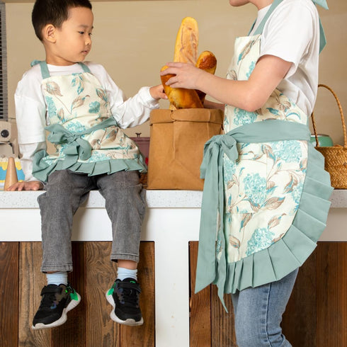 NEOVIVA Cooking Aprons with Pockets for Mama and Me, Parent and Child Matching Aprons, Gifts for Thanksgiving