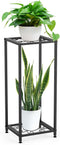 FVFVAHO 2 Tier Tall Metal Plant Stand Indoor Outdoor, 28 Square Modern Flower