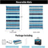 6'x9' HUGEAR Outdoor Waterproof Rug Plastic Straw Rugs Washable Reversible Floor Mat Blue Stripe Carpet for Camping RV