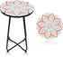 VCUTEKA Patio Side Table Outdoor Accent Table Bistro Coffee Table Plant End