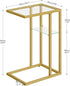 24.4 GD08SF01 HOOBRO End Table, C Shaped Side Table with Tempered Glass, Small Side Table for Sofa, Slide Under Couch